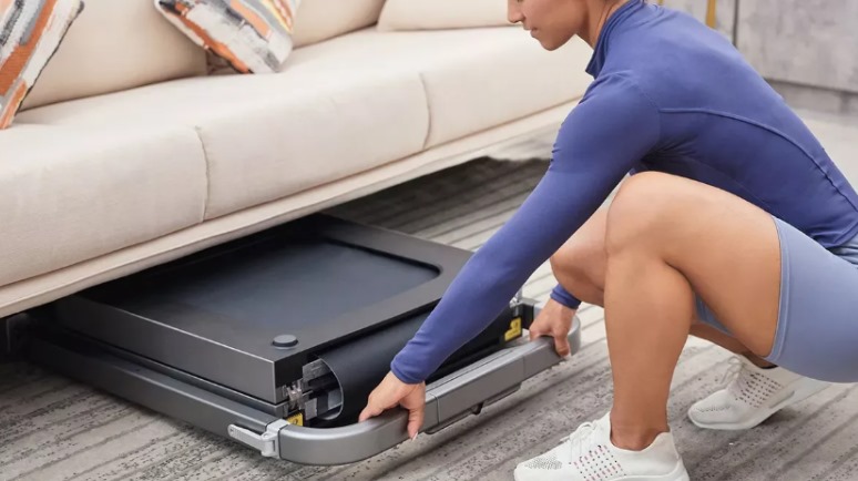 Space-saving treadmills